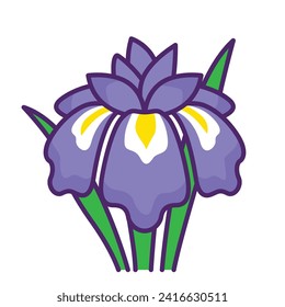 Iris flower icon design. Floral icon