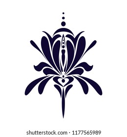 Iris Flower Icon. Single-color Vector.