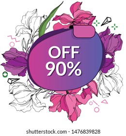 Iris flower label tags set
