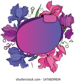 Iris flower label tags set