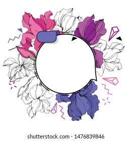 Iris flower label tags set