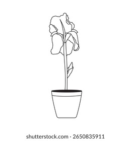 Ilustração da arte da linha da flor da íris	