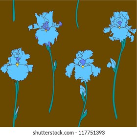 iris flower seamless pattern