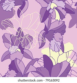 Iris flower seamless pattern