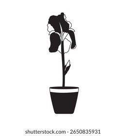 Ilustração de preenchimento sólido de flor da íris	