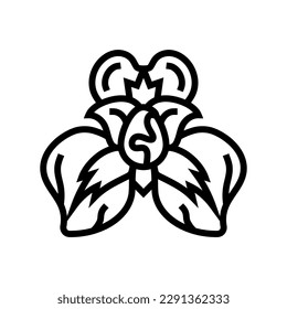 iris flower spring line icon vector. iris flower spring sign. isolated contour symbol black illustration