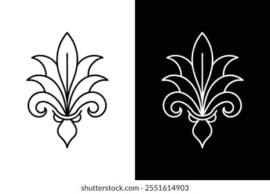 Iris, flower Vector icon black silhouettes isolated on a white background.	