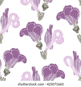 Iris flower vector pattern