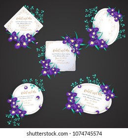Iris flower wedding invitation card