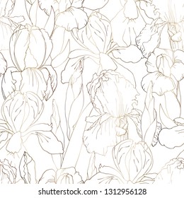 iris flowers seamless pattern for floral design vector
