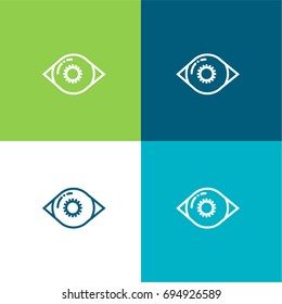 Iris green and blue material color minimal icon or logo design