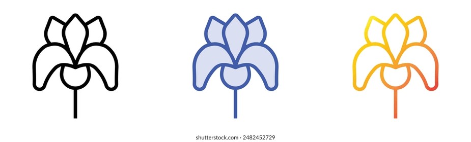 iris icon. Linear, Blue Fill and Gradient Style Design Isolated On White Background