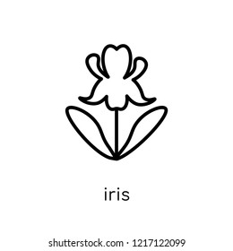 Iris icon. Trendy modern flat linear vector Iris icon on white background from thin line nature collection, editable outline stroke vector illustration