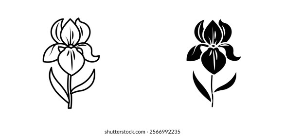 Iris icons in outline and fill. vector illustration for ui.