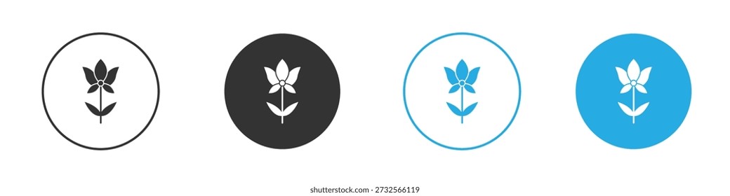 Iris icons Set in Flat Vector Style
