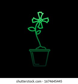 Iris in pot nolan icon. Simple thin line, outline vector of flower icons for ui and ux, website or mobile application