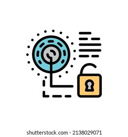 Iris recognition color line icon. ID and verifying person.