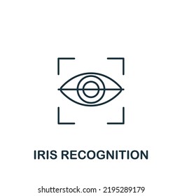 Iris Recognition icono. Icono de línea simple para plantillas, diseño web e infografías