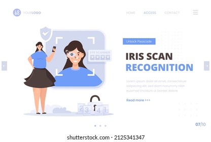 Iris Recognition Scan-Konzept für das Landing Page Design