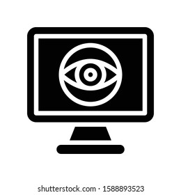 Iris recognition vector illustration, Future technology solid design icon