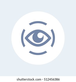 iris scan icon isolated on white, eye scanning, biometric recognition