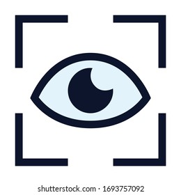 Iris Scan. Simple Vector Color Icon.