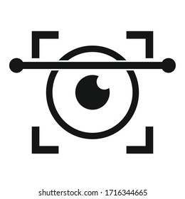 Iris scan icon. Ilustración simple del icono vectorial de escaneo de iris para el diseño web aislado en fondo blanco