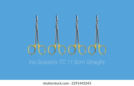 Iris Scissors TC 11.5 cm straight for medical equipment tool