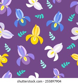 Iris seamless violet pattern