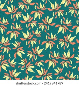 Iris sketch flower colorful pattern. Seamless vector doodle flowers. Blooming background. Seasonal spring print