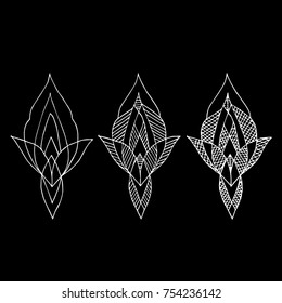 Iris vector illustration. Doodle style. Design, print, logo, decor, textile, paper.