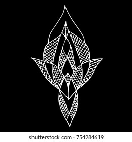 Iris vector illustration. Doodle style. Design, print, logo, decor, textile, paper.