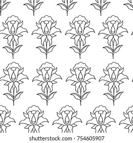 Iris vector illustration. Doodle style. Design, print, logo, decor, textile, paper.
