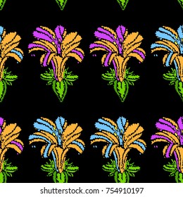 Iris vector illustration. Doodle style. Design, print, logo, decor, textile, paper