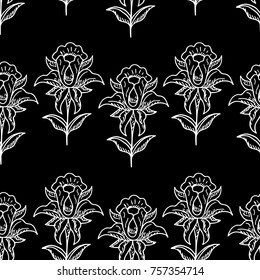 Iris vector illustration. Doodle style. Design, print, logo, decor, textile, paper