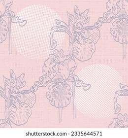 Irische nahtlose Muster Botanisch für Wickelpapier, Textilien und Tapeten. Der Vintage-Stil ist graviert. Vektorgrafik.