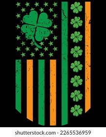  Irish American Flag Ireland Flag ST PATRICK’S DAY Gift Lucky T-Shirt design.