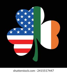 Irish American Flag Shamrock St Patricks