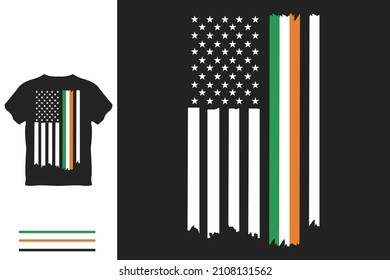 Irish American flag t shirt design