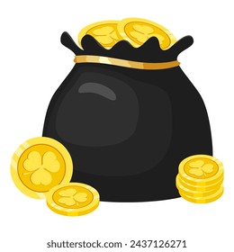 Irish bag with gold coins