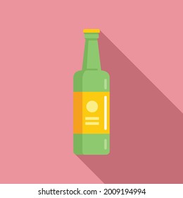 Irish beer bottle icon flat vector. Mug label glass. Alcohol beer