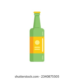 Irish beer bottle icon flat vector. Mug label glass. Alcohol beer isolated