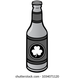Irish Beer Bottle Illustration - A vector cartoon illustration of a Irish Beer Bottle.