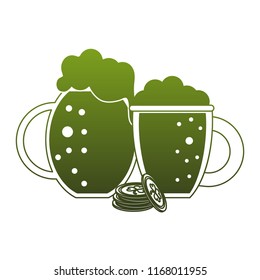 Irish beer cups green lines