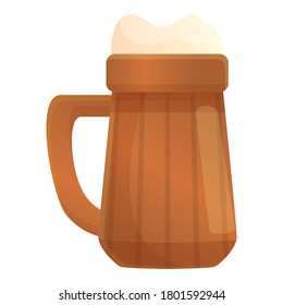 Irish beer mug icon. Cartoon of irish beer mug vector icon for web design isolated on white background