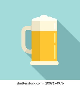 Irish beer mug icon flat vector. Happy beer glass. Tankard bar bottle