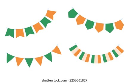 Irish bunting flag on clover leaf background For St. Patrick's Day Party Decorations