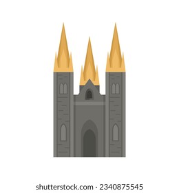 Irish castle icon flat vector. Ireland dublin landmark. St tower castle isolated