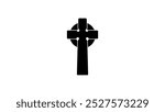 Irish Celtic Cross , black isolated silhouette