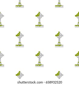 Irish celtic cross with green slime pattern seamless for any design vector illustration